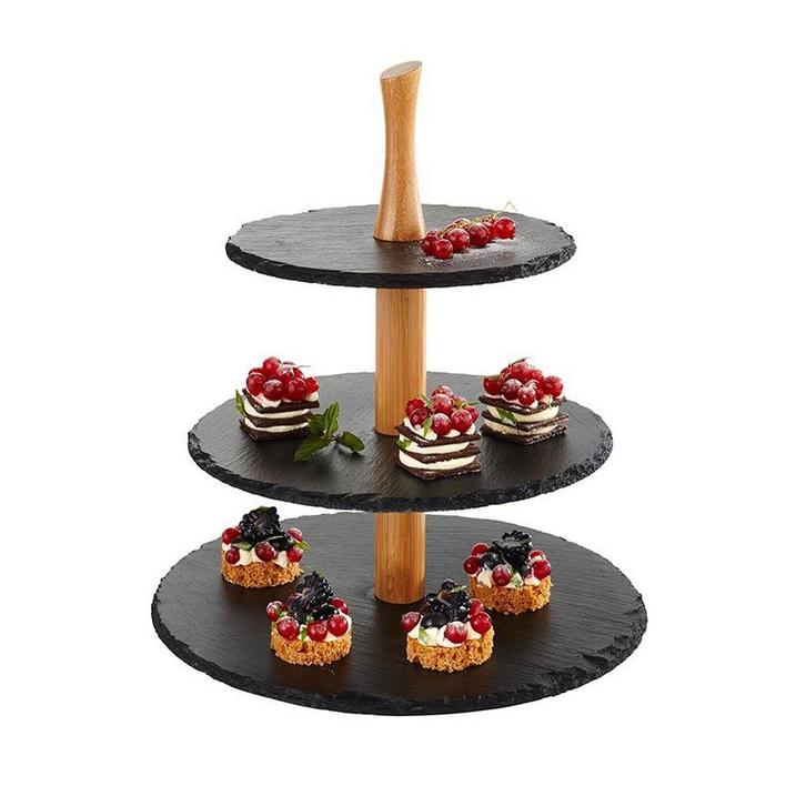 GGM Gastro | Etagère - 3 etages - Rond - Houten frame - |, Zakelijke goederen, Horeca | Keukenapparatuur, Verzenden