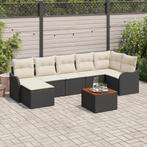 vidaXL Tuin Sofa Set 8 pcs Zwart, wit, Verzenden, Nieuw, Rotan