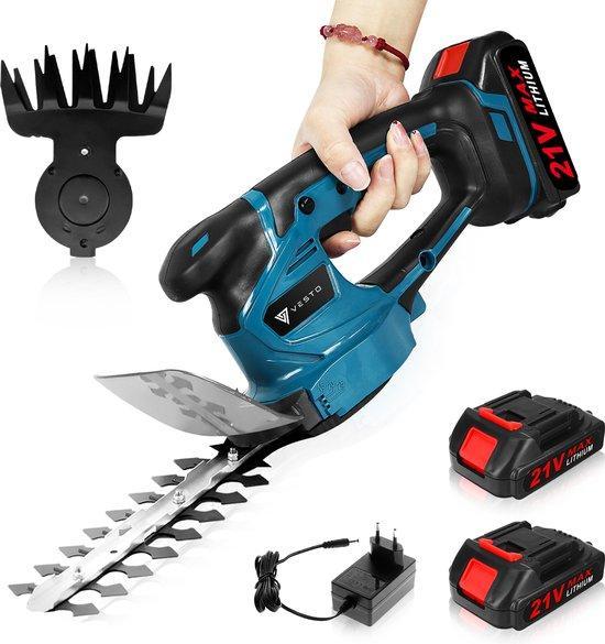 2dekans | Vesto® Accu heggenschaar - Incl. buxusschaarmes en, Tuin en Terras, Hand-tuingereedschap, Zo goed als nieuw, Ophalen of Verzenden