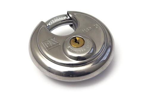 Discusslot RVS - 70 Mm - Padlock - Inc. 2 Sleutels - DX, Motoren, Accessoires | Sloten, Nieuw, Ophalen of Verzenden