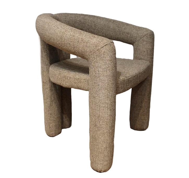 Eetkamerstoel Japandi Chenille Taupe, Huis en Inrichting, Stoelen, Nieuw, Ophalen of Verzenden