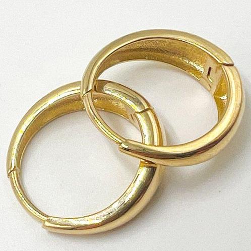 Oorbellen - 14 karaat Geel goud - Taps toelopende creolen, Sieraden, Tassen en Uiterlijk, Oorbellen