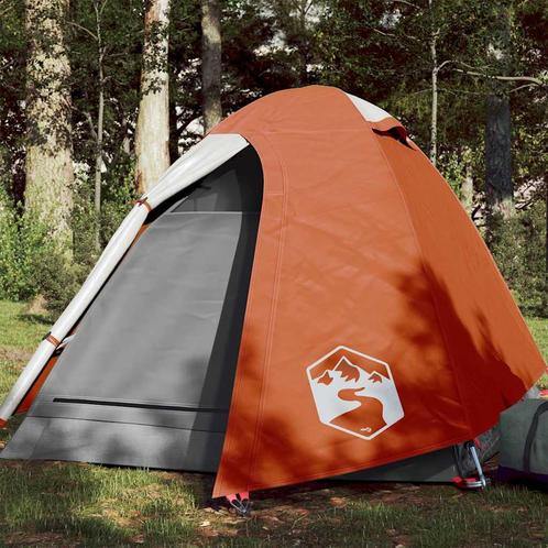 vidaXL Koepeltent 2-persoons waterdicht oranje, Caravans en Kamperen, Tenten, Nieuw, tot en met 2, Verzenden