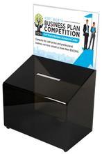 Zwarte Donatiebox met A4 Posterhouder / Suggestiebox / I...