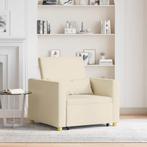 vidaXL Uittrekbaar slaapbank eenpersoons Crème 90 x 165 x 87, Huis en Inrichting, Fauteuils, Verzenden, Nieuw