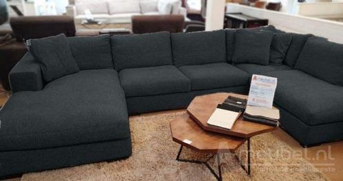 U-Bankstel Sloterdijk - loungebanken - Zwart, Huis en Inrichting, Banken | Sofa's en Chaises Longues, Nieuw, Stof