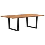 vidaXL Eettafel rechthoekig 220x120x74 cm massief eikenhout, Huis en Inrichting, Tafels | Eettafels, Verzenden, Nieuw