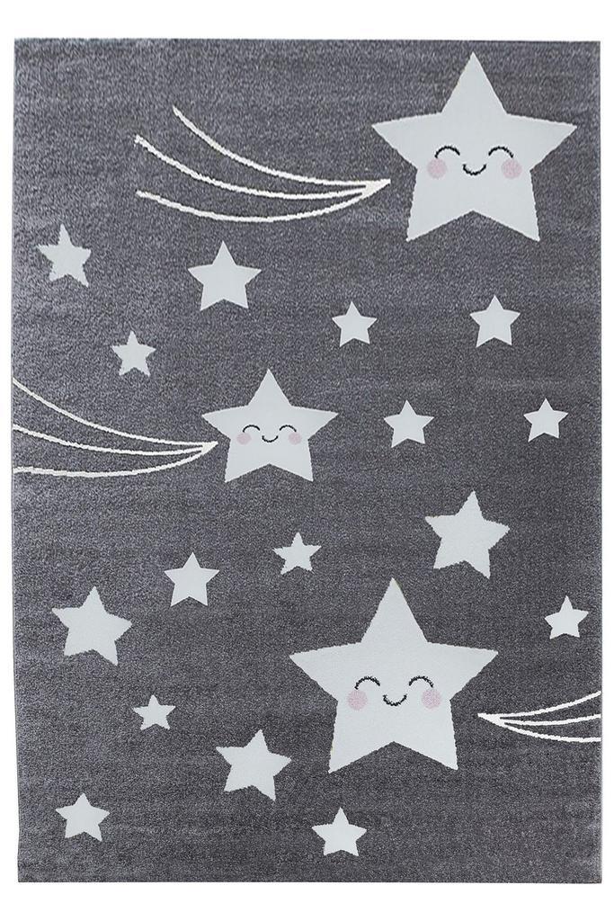 Kindervloerkleed | Kids | Sterren | Grijs | 160x230 cm, Huis en Inrichting, Stoffering | Tapijten en Kleden, Verzenden