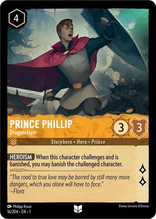 [16/204] - PRINCE PHILLIP - Dragonslayer ENG FOIL [M/NM], Verzamelen, Disney, Ophalen of Verzenden