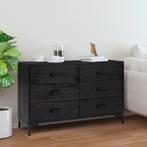 vidaXL Dressoir 110x35x70 cm massief grenenhout zwart, Huis en Inrichting, 100 tot 150 cm, Verzenden, Nieuw, Grenenhout