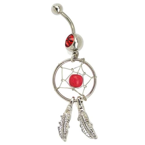 Fako Bijoux® - Navelpiercing - Dreamcatcher - Rood, Sieraden, Tassen en Uiterlijk, Piercings, Verzenden