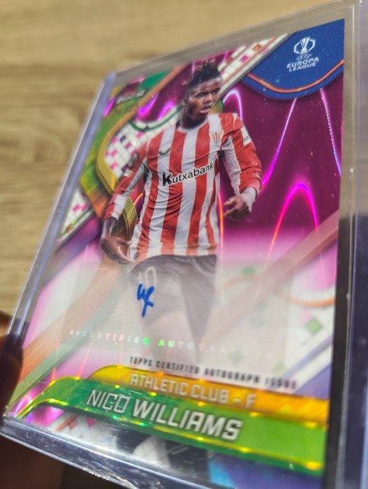 2024/25 Topps Finest UCC Nico Williams 26/75 Gesigneerde, Verzamelen, Stickers