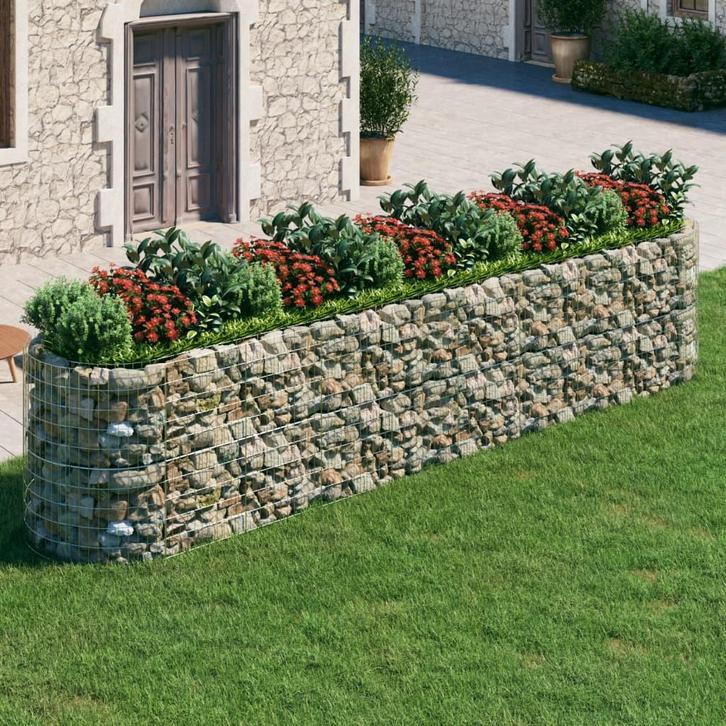 vidaXL Gabion plantenbak verhoogd 500x100x100 cm, Tuin en Terras, Bloembakken en Plantenbakken, 100 cm of meer, Nieuw, Metaal