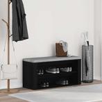 vidaXL Schoenenbank 100x35x45 cm bewerkt hout zwart, Verzenden, Nieuw