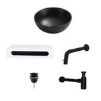 Sani Royal Keramische Waskom Zwart Rond met Solid, Tuin en Terras, Waterpartijen en Fonteinen, Nieuw