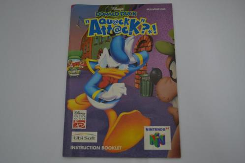 Disneys Donald Duck Quack Attack (N64 EUR MANUAL), Spelcomputers en Games, Spelcomputers | Overige Accessoires, Zo goed als nieuw