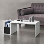 Salontafel Bollnas met opbergvak 90x45x35 cm wit en zwart, Verzenden, Nieuw