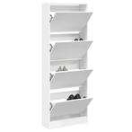 vidaXL Schoenenkast 60x21x163,5 cm bewerkt hout wit, Verzenden, Nieuw
