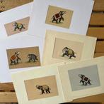 Onbekende kunstenaar - A lot of 6 vintage Indian miniature
