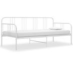 vidaXL Slaapbank metaal wit 90x200 cm, 90 cm, Eenpersoons, Verzenden, Wit