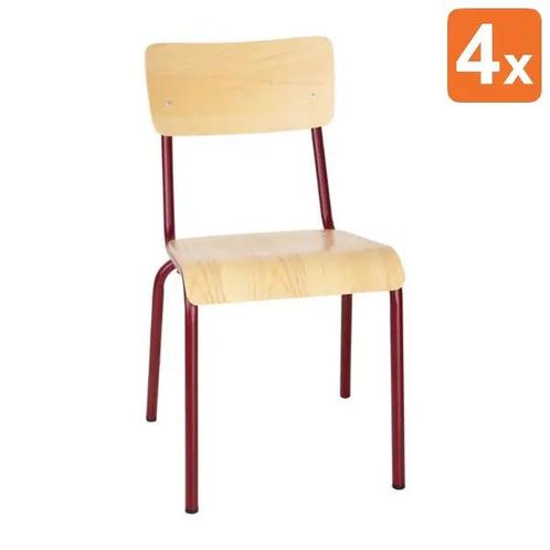 Stoelen | CANTINA | Hout/Staal |  Hout (Essen) | Rood Frame, Zakelijke goederen, Horeca | Keukenapparatuur, Nieuw in verpakking