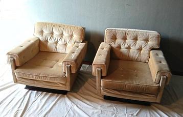 Fauteuil (2) - Claudia - Fluweel, hard hout beschikbaar voor biedingen