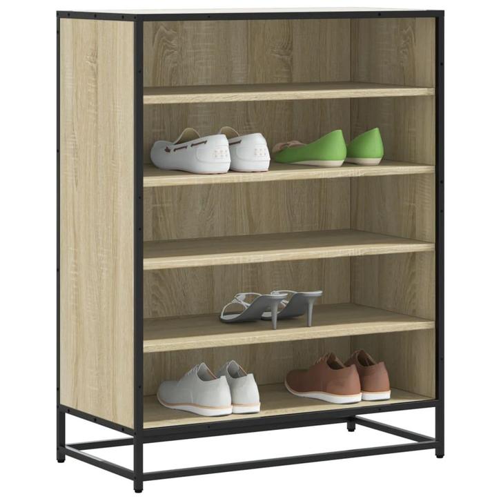 vidaXL Schoenenkast 75x38x97,5 cm bewerkt hout en metaal, Huis en Inrichting, Kasten | Schoenenrekken, Nieuw, Verzenden