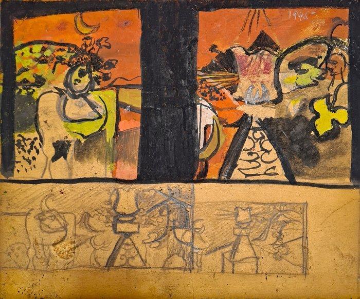 Graham Sutherland (1903-1980) - Four studies for Cow and, Antiek en Kunst, Kunst | Designobjecten