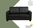 Leren bank Energy - 2 zits - Toledo Nero (zwart) - Poten, 150 tot 200 cm, Nieuw, Ophalen of Verzenden, Rechte bank