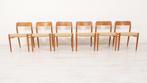 6 vintage eetkamerstoelen | Niels Otto Møller | Model 75, Huis en Inrichting, Hout, Vijf, Zes of meer stoelen, Retro, vintage, Deens design, Scandinavisch design, mid-century