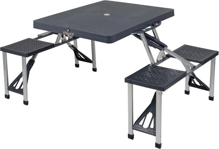 Bo-Camp 130 x 85 Inklapbare Picknicktafel - Grijs, Caravans en Kamperen, Kampeeraccessoires, Nieuw, Verzenden