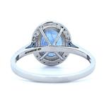 Ring Platina - 3.46ct. tw. Saffier - Diamant - IGI, Nieuw