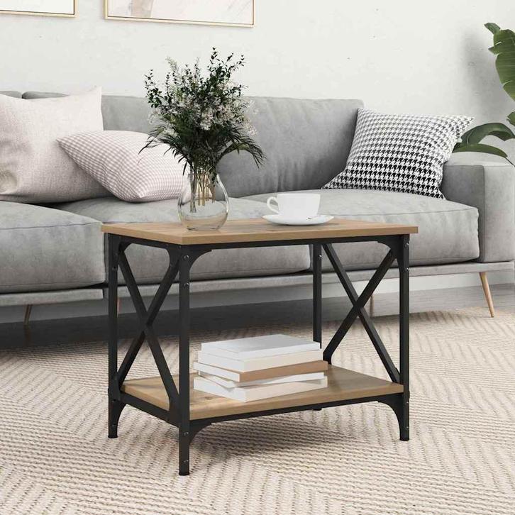 vidaXL Bijzettafel artisanaal eikenkleurig, Huis en Inrichting, Tafels | Salontafels, Nieuw, Overige houtsoorten, Verzenden