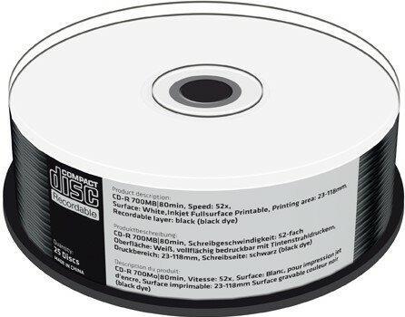 MediaRange CD-R 700 MB Black Inkjet Printable 25 stuks, Computers en Software, Beschrijfbare discs, Nieuw, Verzenden