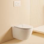 Luxe hangtoilet + soft-close deksel + inbouwreservoir, Ophalen of Verzenden, Nieuw, Steen, Toilet
