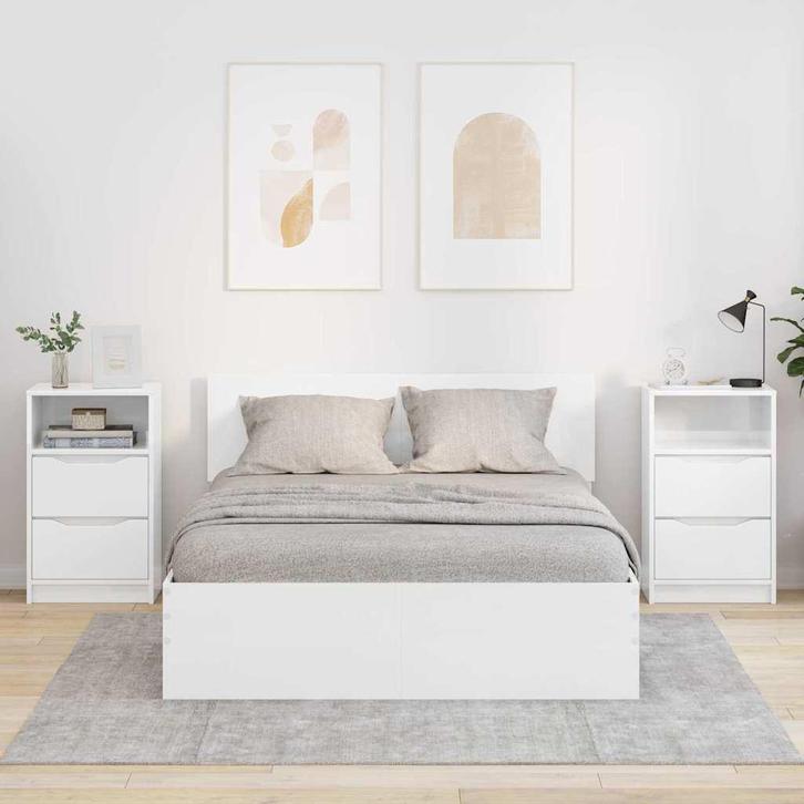 vidaXL Nachtkastjes 2 pcs Hoogglans wit 40 x 30 x 467 cm, Huis en Inrichting, Slaapkamer | Nachtkastjes, Nieuw, Minder dan 45 cm