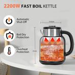 Waterkoker met temperatuurregeling - Retro - 1.7L - 2200W -, Verzenden, Nieuw