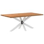 vidaXL Eettafel rechthoekig 180x100x74 cm massief eikenhout, Huis en Inrichting, Tafels | Eettafels, Verzenden, Nieuw