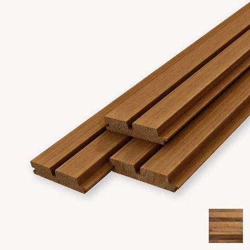 Frake thermo double | bruin | 3x14 cm | 455 cm, Doe-het-zelf en Verbouw, Hout en Planken, Nieuw, Ophalen of Verzenden