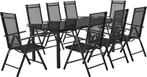 2dekans | Aluminum tuinset - Milano - 9-delig - Donkergrijs, Tuin en Terras, Tuinsets en Loungesets, Ophalen of Verzenden, Zo goed als nieuw