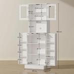 TRUUSK Keukenkast met Verstelbaar Rek en Acryldeuren - Wit -, Verzenden, Nieuw