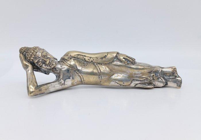 Beeldje - Buddha sdraiato - Zilverbrons, Antiek en Kunst, Kunst | Niet-Westerse kunst