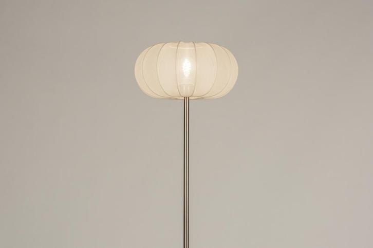 Rietveld Vloerlampen - Staalgrijs, Beige - Staal, Stof, Huis en Inrichting, Lampen | Vloerlampen, Verzenden