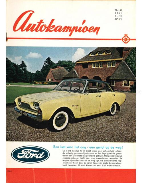 1961 AUTOKAMPIOEN MAGAZINE 40 NEDERLANDS, Boeken, Auto's | Folders en Tijdschriften