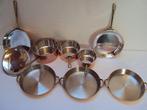 3 casseroles 1 poêle 3 plats de service et 1 sauteuse avec