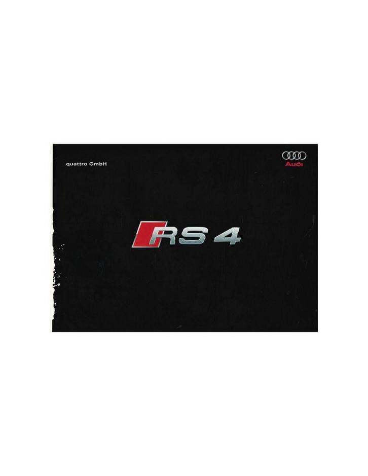 2005 AUDI RS4 SEDAN BROCHURE DUITS, Boeken, Auto's | Folders en Tijdschriften, Audi