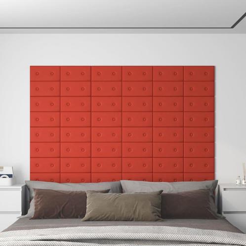 vidaXL Wandpanelen 12 st 0,54 m² 30x15 cm kunstleer rood, Doe-het-zelf en Verbouw, Platen en Panelen, Nieuw, Verzenden