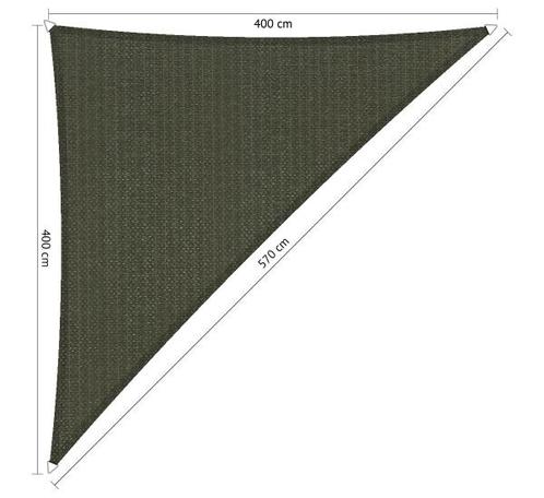 Premium schaduwdoek 4x4x5.7m driehoek waterdoorlatend De..., Tuin en Terras, Schaduwdoeken