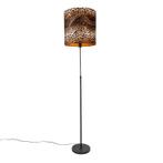 Vloerlamp zwart kap luipaard dessin 40 cm - Parte, Nieuw, Overige materialen, Klassiek / Antiek, 150 tot 200 cm