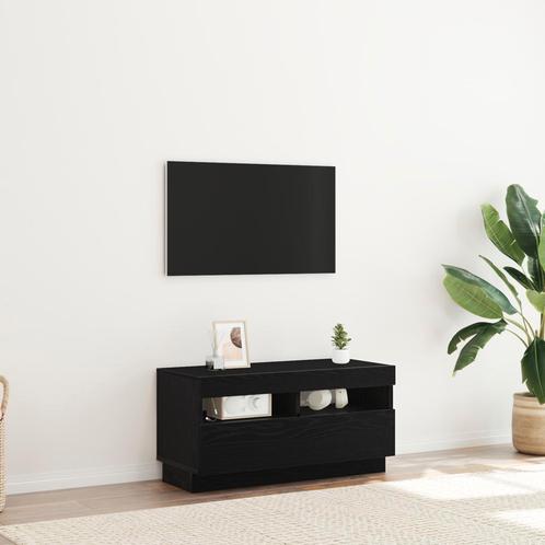 vidaXL TV-meubel met LED-verlichting Zwart Eiken 80x35x40 cm, Huis en Inrichting, Kasten | Televisiemeubels, Nieuw, Minder dan 50 cm